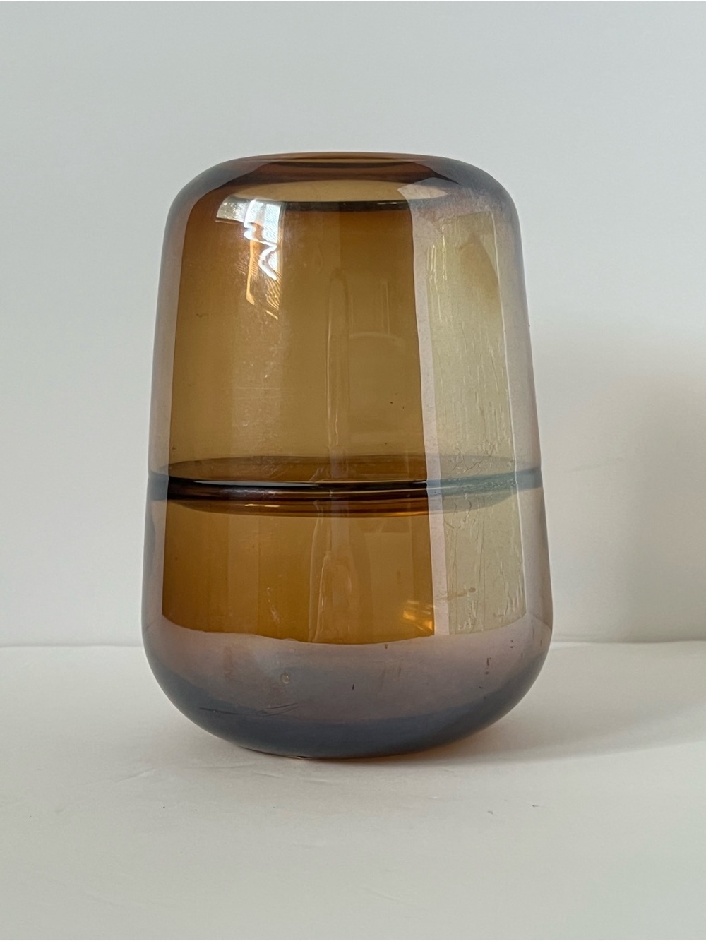 At Home Smoky Amber Glass Decorative Vessel